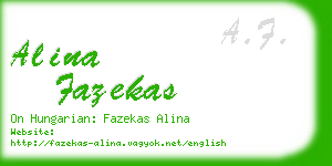 alina fazekas business card